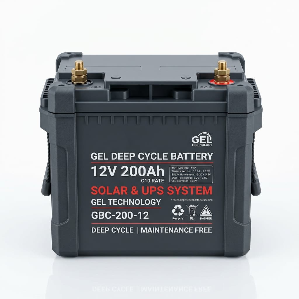 Bateria de Gel Ciclo Profundo 12V 200Ah Solar & UPS sem Manutenção